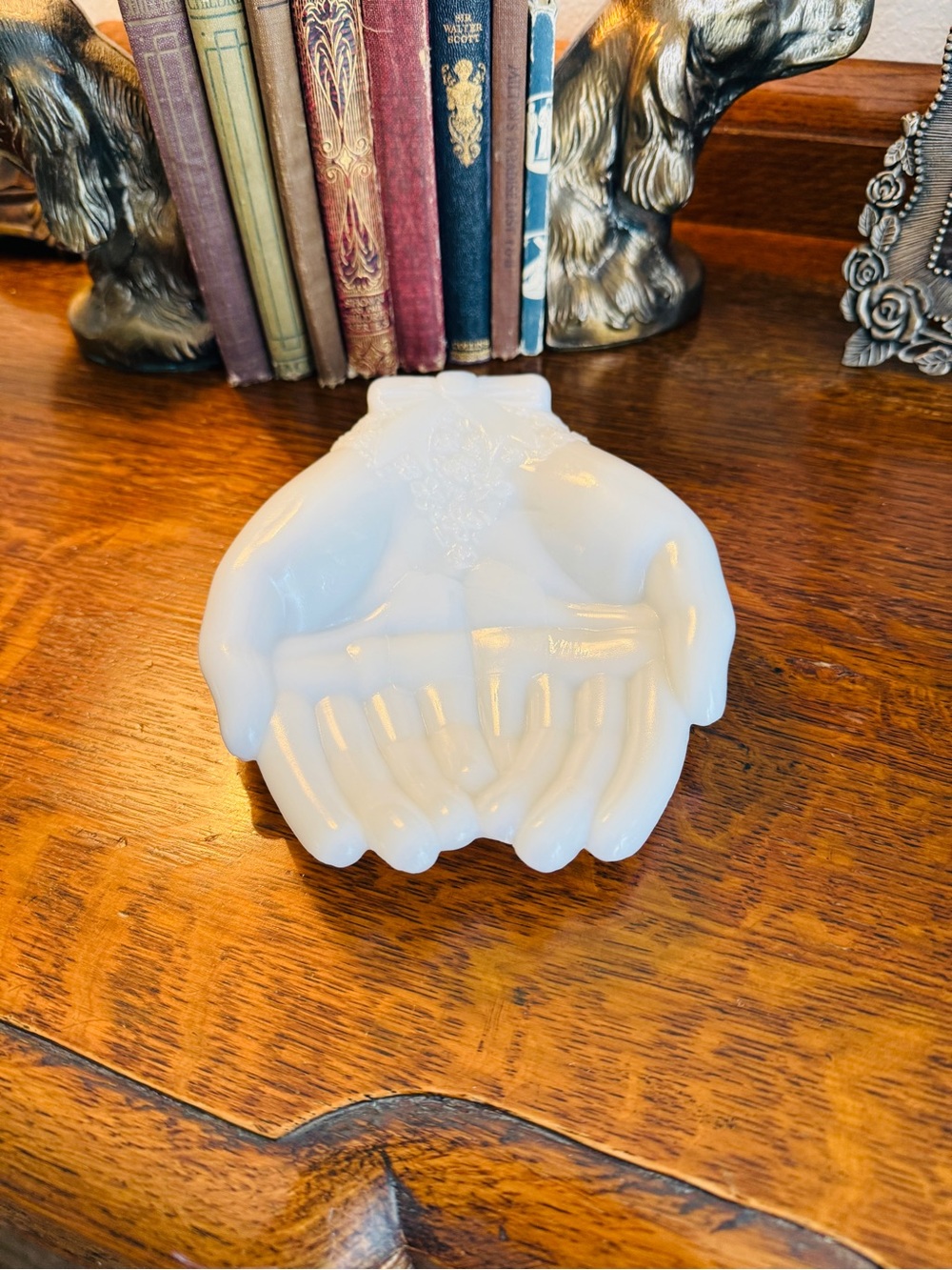 Vintage Milk Glass “Hand” Trinket Dish